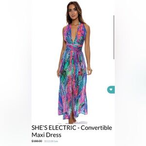 NWT Lulifama She’s Electric Convertible Maxi Sundress